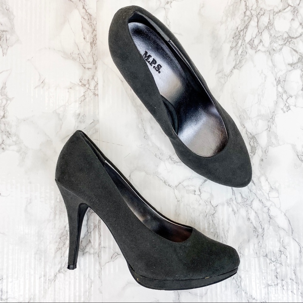 MPS Deitrich Gray Vegan Suede Pumps